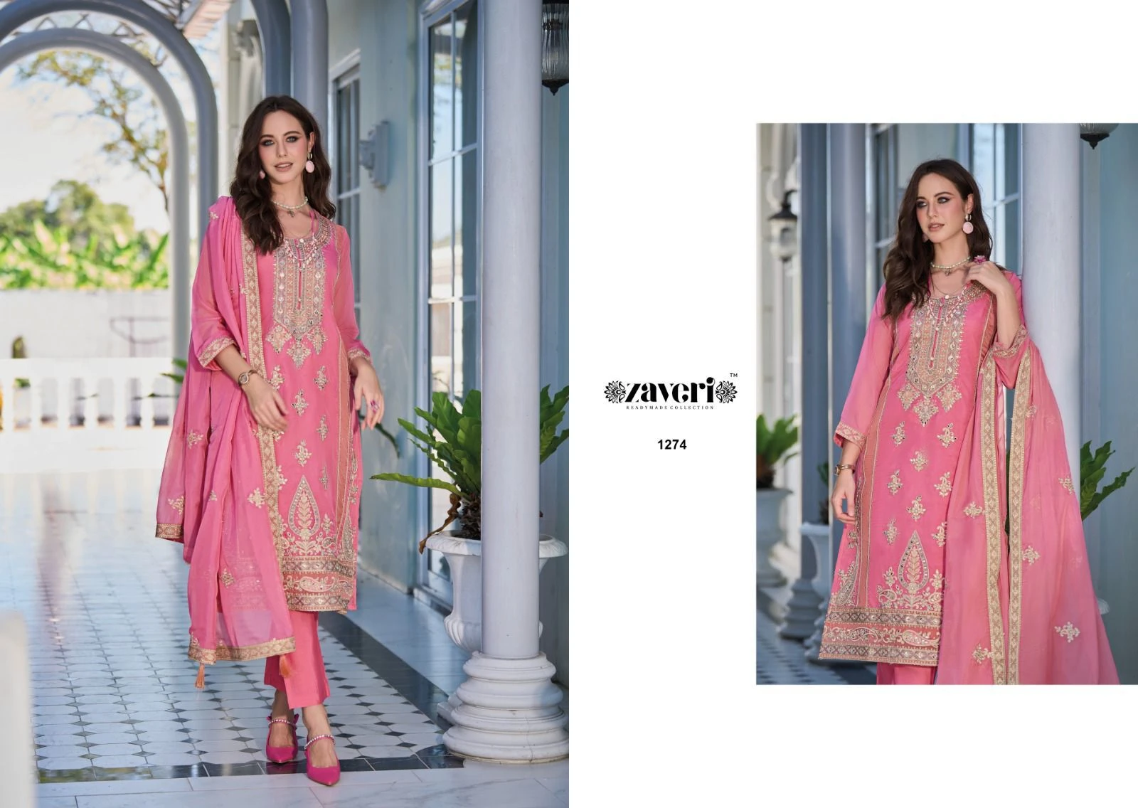 Zaveri Aakriti Heavy Organza Wholesale Readymade Salwar Suit Catalog — Wholesale Readymade Suit, MPA wholesale from Surat - Gallery Image 2